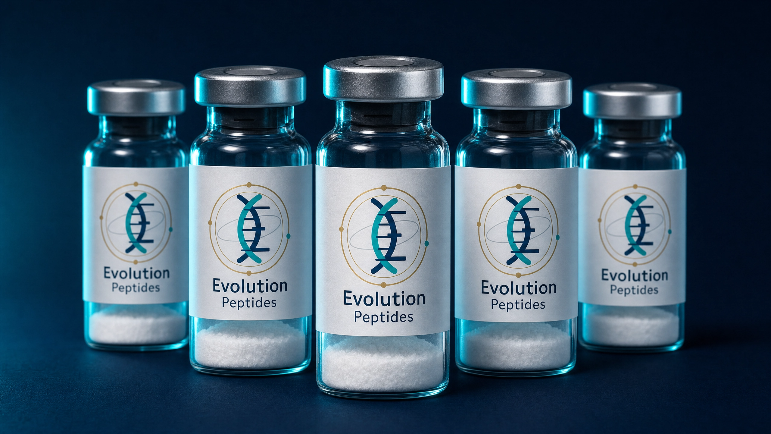 evolution peptides image of different compounds with the evolution peptides logo